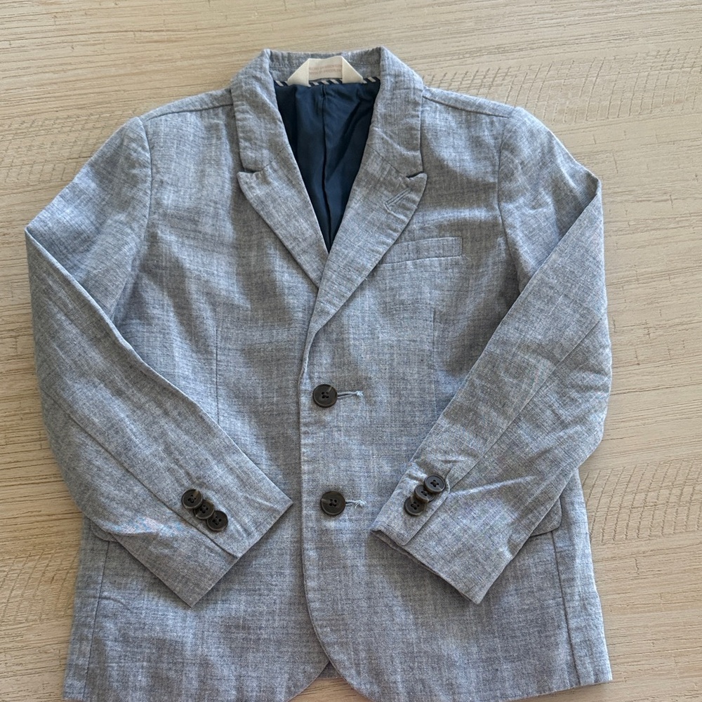 Chambray Blazer with Button Details